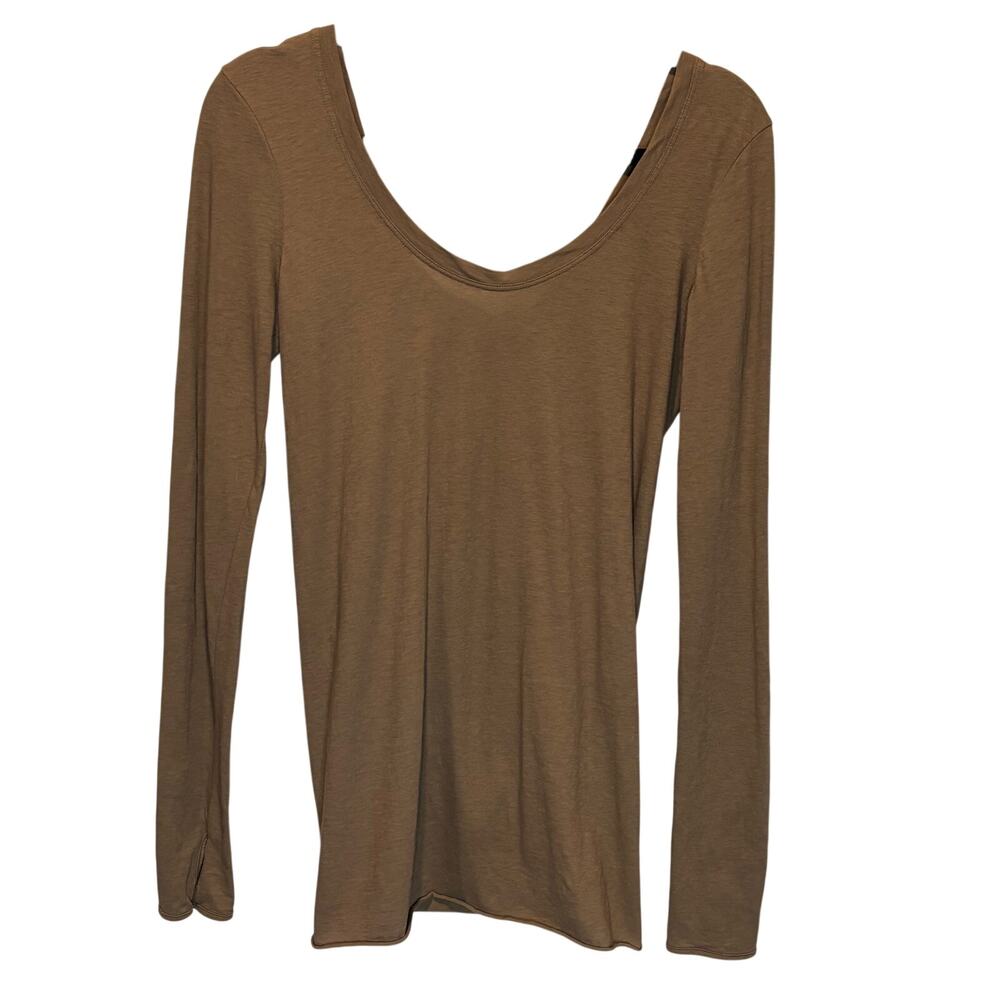 Isabel Benenato Brown Long Sleeve Tee - size 40 (US Small)